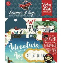 Echo Park Pirate Tales Cardstock Die-Cuts 33/Pkg - Frames &amp; Tags UTGENDE