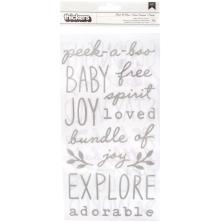 Pebbles Peek-A-Boo You Thickers Stickers 5.5X11 79/Pkg - Phrases Puffy UTGENDE